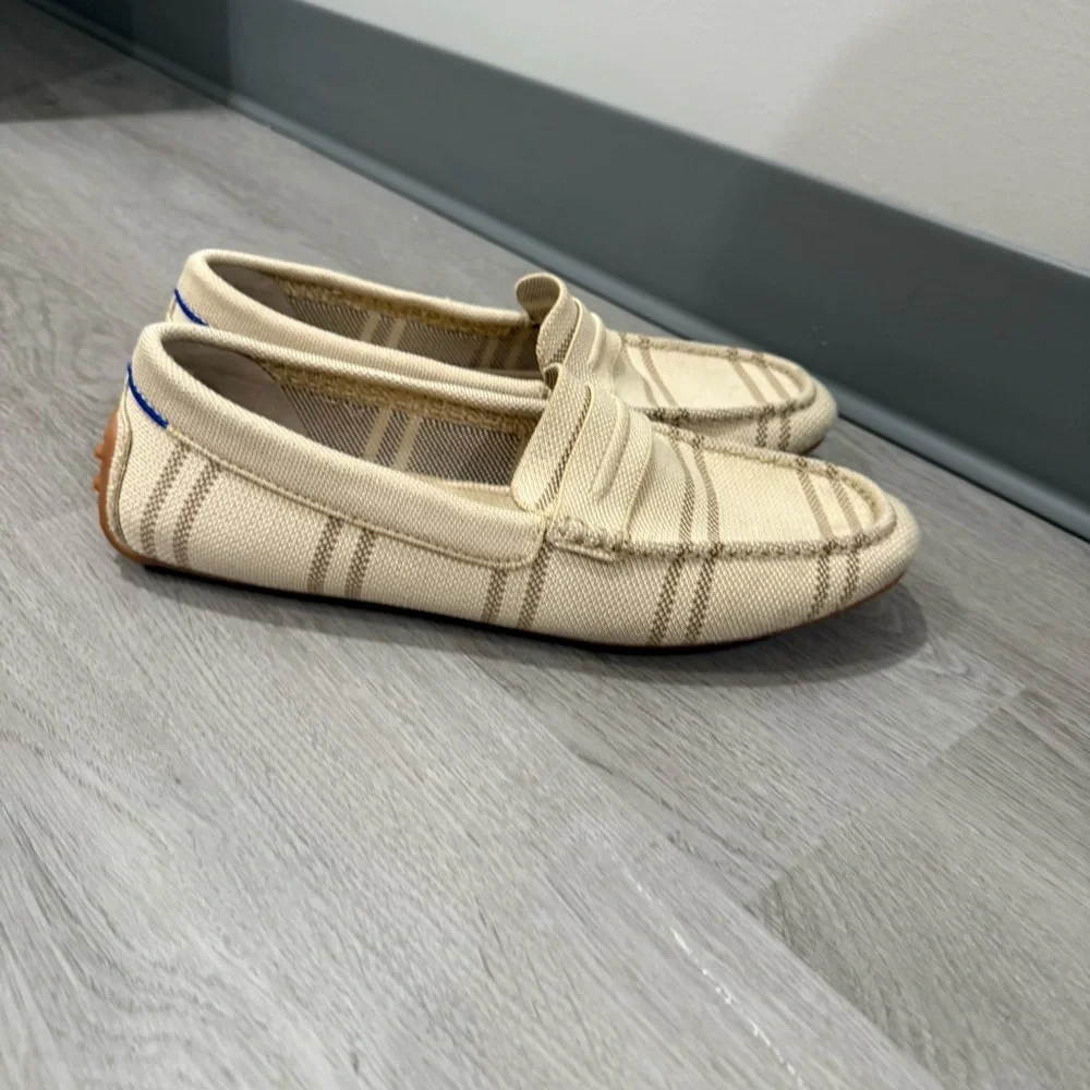 Rothy’s Loafers The Driver in Sandy Shores Check Print